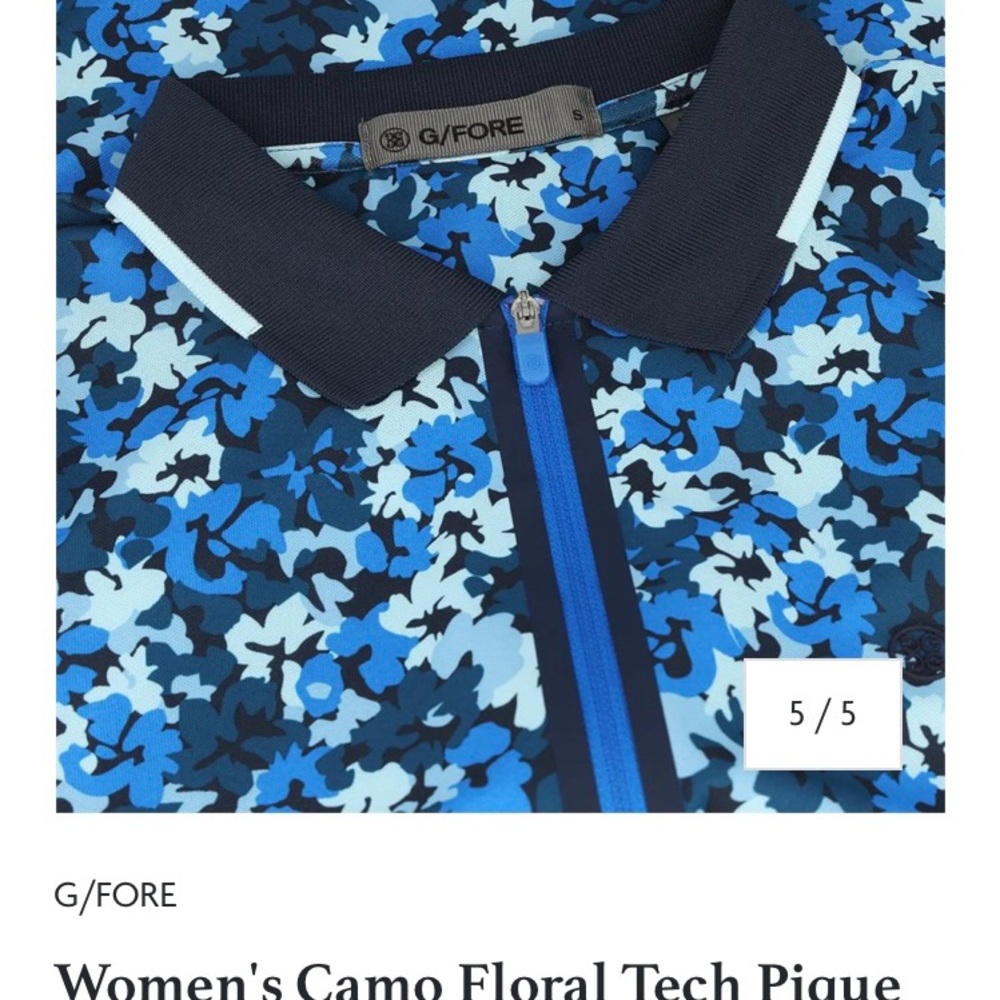 G/FORE Blue and Black Camouflage Polo Shirt - Picture 6 of 9